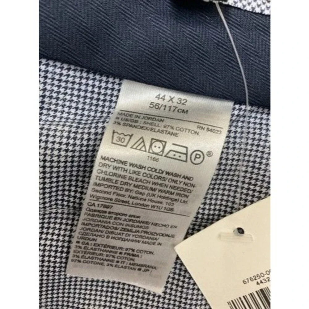 NWT Banana Republic‎ Stretch Black Micro Houndstooth Dress Pants Men Size 44x27